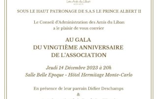 Les Amis Du Liban Anniversary Gala December 14th